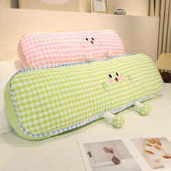 Plaid Long Pillow for Girls, Special Pillow for Sleeping, Side-Sleeping, Removable and Washable, Leg-Hugging Pillow