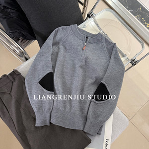 Reserved money. Shujuan Gaozhi. Half-zip crew neck sweater sweater C