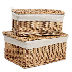 Free Shipping Linen and Wicker Storage Baskets with Lids, Storage Baskets for Snacks, Special Price Rattan Baskets