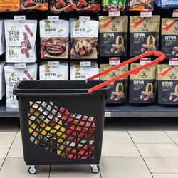Thickened Large Shopping Basket with Wheels and Handle for Malls, Supermarkets, Convenience Stores, and Grocery Stores