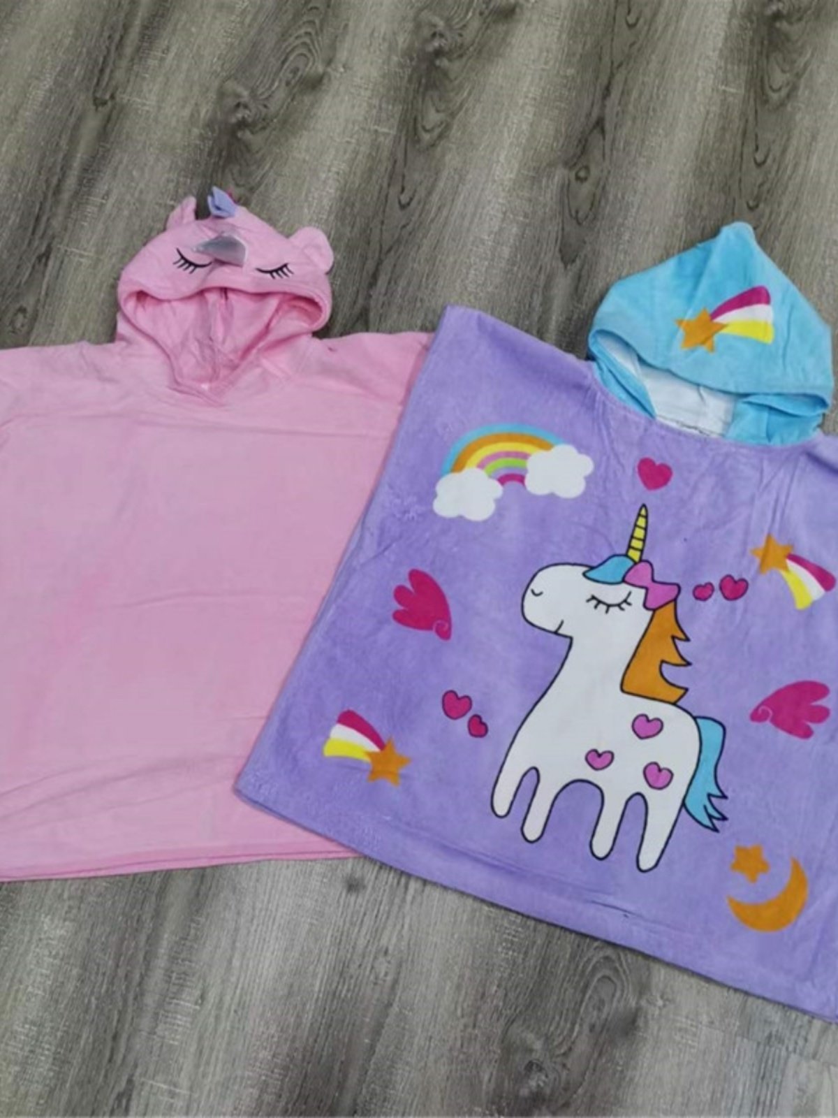 Bata de Unicornio de Algodón para Niños Capa con Capucha de