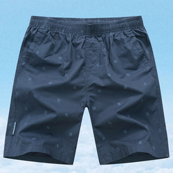 High-End 100% Pure Cotton Casual Shorts for Men, Summer Five-Point Pants, Thin Beach Shorts, Men's Sports Outerwear, Trendy for Home Wear