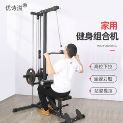 Home-Use High-Position Pull-Down Trainer, High and Low Pull-Up Seated Rowing Machine, Comprehensive Back Training Device, Professional Fitness Equipment