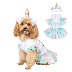 Pet Clothes Symphony Lace Tulle Unicorn Dog Skirt Teddy Bichon Small, Medium and Large Dog Transformation Costume