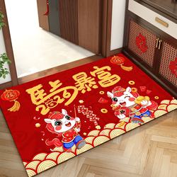 Crystal Velvet New Chinese-Style Entrance Doormat Year of the Horse 2026 Spring Festival Floor Mat Front Door Entry Mat Foyer Carpet Mat