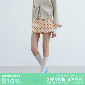 
riverstone plus girly style holiday polka dot skirt women's casual slim slim and sweet culottes