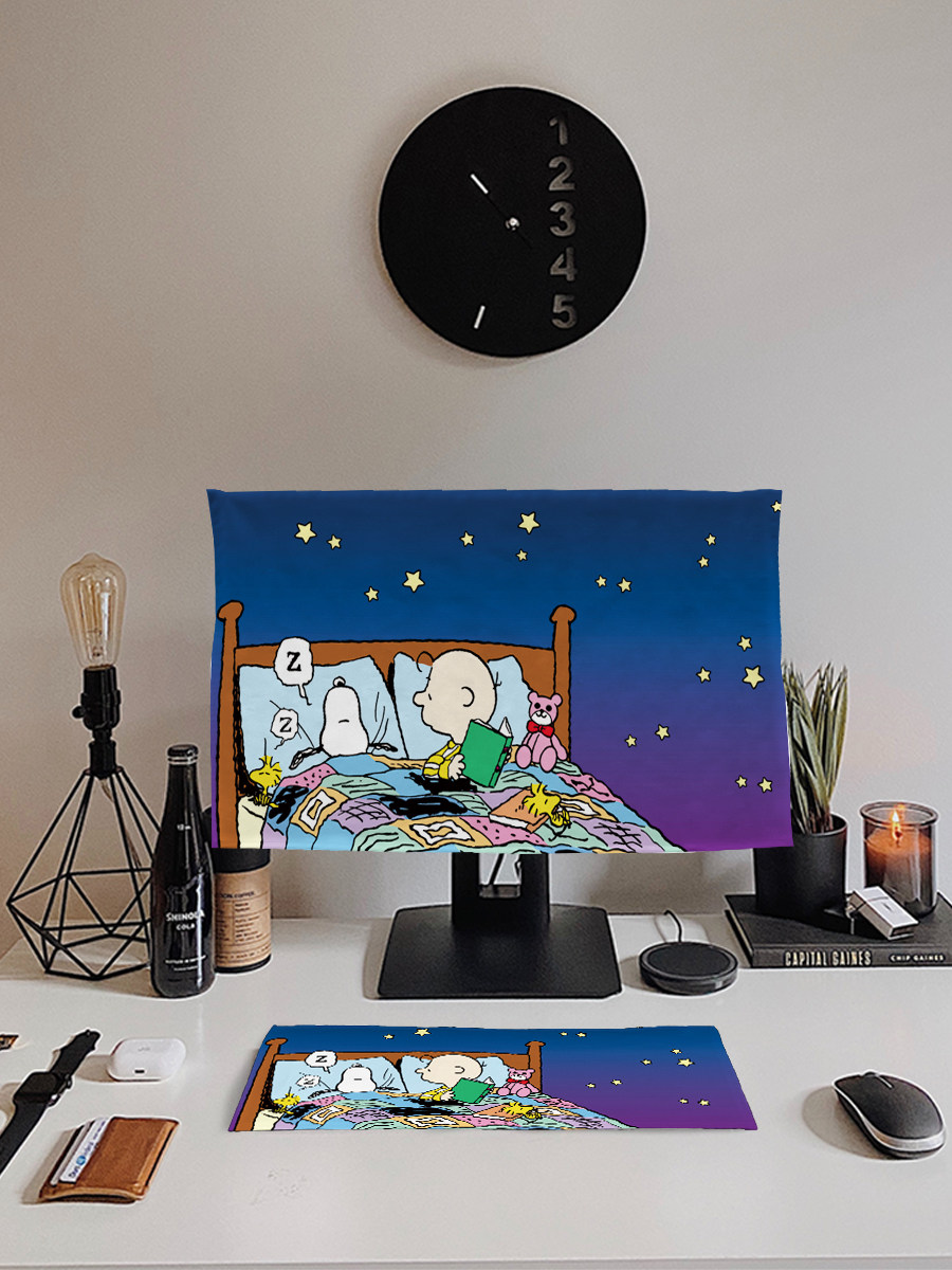 Snoopy Monitor Tech Snoopy Computer Stofhoes 3-delig - Monitor & Toetsenbord