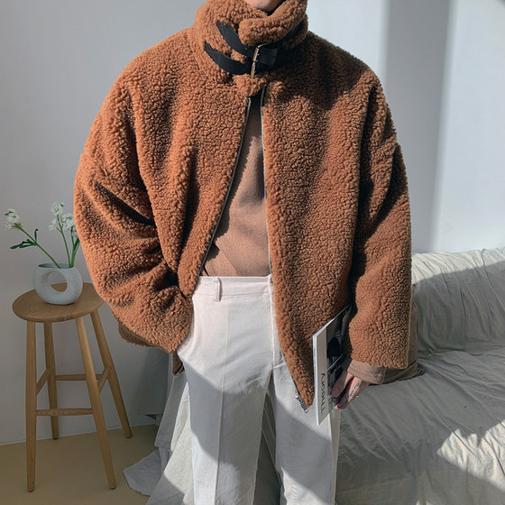 
MRCYC winter plus velvet thickened couple cotton coat Korean trendy warm cotton coat for men loose lamb wool cotton coat