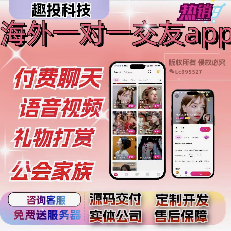 海外交友app一对一语音视频付费聊天多语言直播交友源码部署 - Main Image