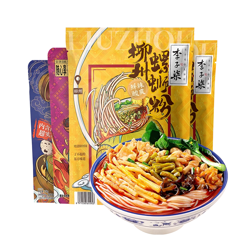 李子柒柳州螺丝粉加辣加臭霸道浓汤403g袋装速