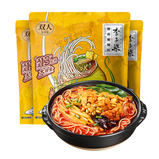 李子柒柳州螺蛳粉双人份螺狮粉广西特产米粉速食粉丝螺丝粉520g