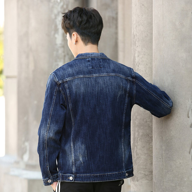 2024 spring solid color denim jacket men's Korean style spring and ...