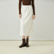Aike elastic waist skirt 2024 winter commuting style elastic waist slimming and slit mid-length A-line skirt