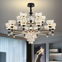 Light Luxury Living Room Chandelier, Modern and Simple, 2025 New Model, Illuminated Lamp Arm, Hotel Lobby, Internet-Famous Hot-Selling Crystal Lighting Fixture
