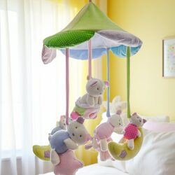 Bluetooth Smart Electric Rotating Bed Bell Bed Hanging Baby Bed Comfort Toy Charging with Remote Control 0-1 Years Old