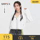 Sanfu white sweatshirt coat for women 2025 spring fashion flower bud hooded cardigan top for women 498344
