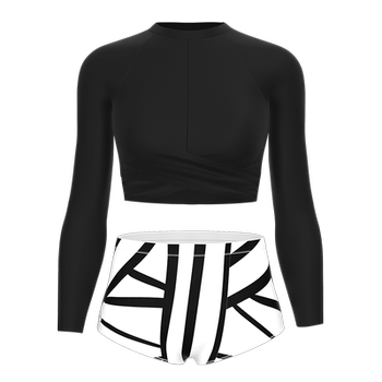 toswim swimsuit women's high waist long sleeves slim swimsuit
