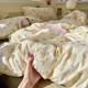 Class A double-layer yarn bed four-piece set pure cotton all-cotton new pastoral bed sheet quilt cover quilt cover dormitory three-piece set 4