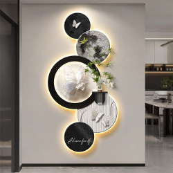 French-Style High-End Entrance Decorative Painting, Wall Art Facing the Door, Lamp Lighting, Landscape Relief, Three-Dimensional Corridor and Hallway Hanging Painting