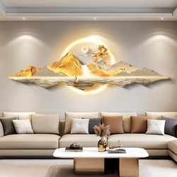 Sunlight on Golden Mountain Living Room Decorative Painting, Light Luxury and High-End Feel, Sofa Background Wall Hanging Painting, 3D Stereo Landscape Mural Light Painting