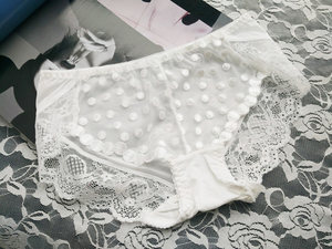 Yigege foreign trade sexy lace panties breathable and comfortable white bubble low -waist cotton crotch triangular underwear 00268

