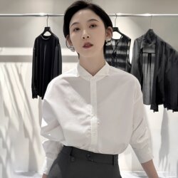 French-Style White Shirt for Women, High-End, Light Luxury, Age-Reducing, Stylish, Layered, Inner Wear, Long-Sleeved Shirt, Women's Top