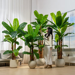 Large Artificial Banana Tree with Enlarged Leaves, Traveler's Banana, Bionic Green Plant, Indoor Landscaping Plant, Fake Tree, Floor-Standing Ornament