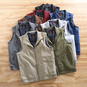 
Missing items from foreign trade ~ Thin cotton lining! Men's light and warm solid color versatile vest jacket for autumn and winter trendy