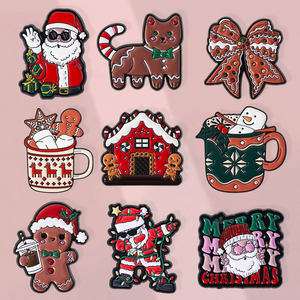 Cute Cartoon Santa Claus Bear Cookie Cartoon Brooch Metal Badge Clothes Bag Decoration Gift Medal