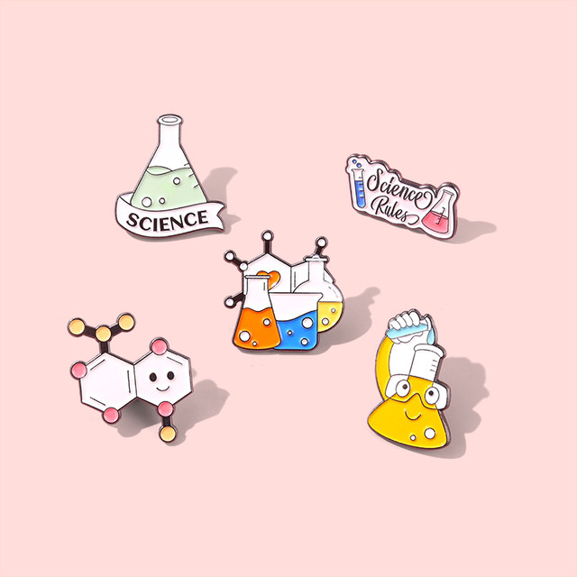 Gift chemistry elements brooch cartoon metal badge student couple bag accessories pin badge clothes medal