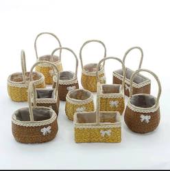 Flower Basket Weaving, Plastic Rattan, Straw Weaving, Hand-Held Basket, Decorative Ornaments, Fresh Flowers, Dried Flowers, Flower Arrangements, Gift Basket, Souvenirs