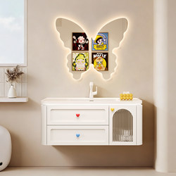 New Dopamine Bathroom Cabinet with Integrated Ceramic Basin, Smart Washbasin Cabinet Set for Bathroom and Toilet