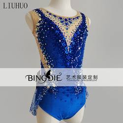 Liuhuo Artistic Gymnastics Competition Clothing Competitive Gymnastics Performance Clothing for Girls and Kidsren Blue Velvet Bd8984