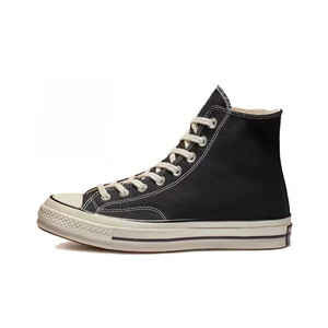 Converse Chuck 70 classic lightweight, comfortable, wear-resistant high-top canvas shoes for men and women, retro black