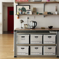 Htap American-Style Foldable Paper Storage Box, Suitable for Displaying Books, Snacks, and Clothes, Compatible with Metalsistem Shelving