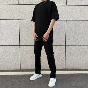 Korean fashion brand summer men's jeans slim fit stretch new men's all-match fashion brand small-legged pants