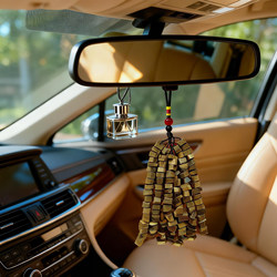Trendy Natural Agarwood Handicraft High-End Car Decoration Chinese Style Handmade Woven Hanging Ornament Creative Gift