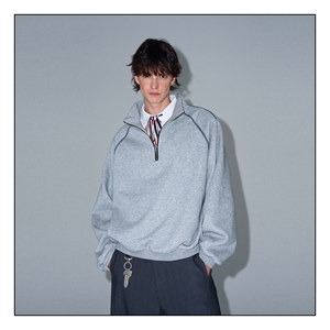 MADWITCH高级感复古半高领拉链卫衣男女宽松廓形休闲vintage外套