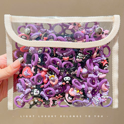 Baby Thumb Hair Ties, Cute Kuromi Cartoon Rubber Bands That Don'T Hurt Hair, Hair Ties for Infants and Toddlers, Girls' Hair Ties