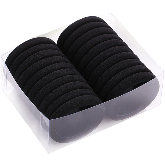 Bold and thickened simple black hair rope seamless hair tie high ...