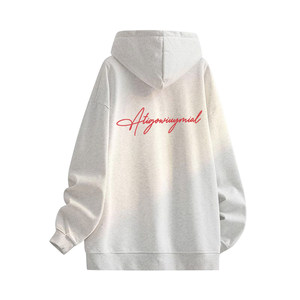 美式复古字母印花连帽卫衣男女宽松潮牌休闲运动风上衣