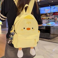 Cute Cartoon Chick Backpack for Women 2025 New Model Children's Lightweight Travel Backpack Soft Girl Commuter Small School Bag