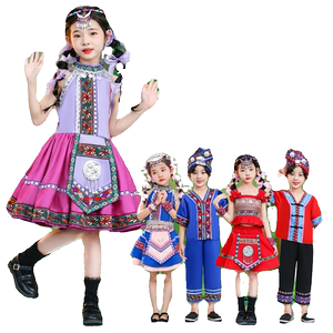 
Hani ethnic costumes children girls Miao Zhuang Hani Yi boys ethnic minority costumes Yao