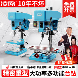 Lingou Bench Drill Industrial-Grade Desktop Drill Small Household 220V Bench Drill Multi-Function Drilling and Milling Machine High Power