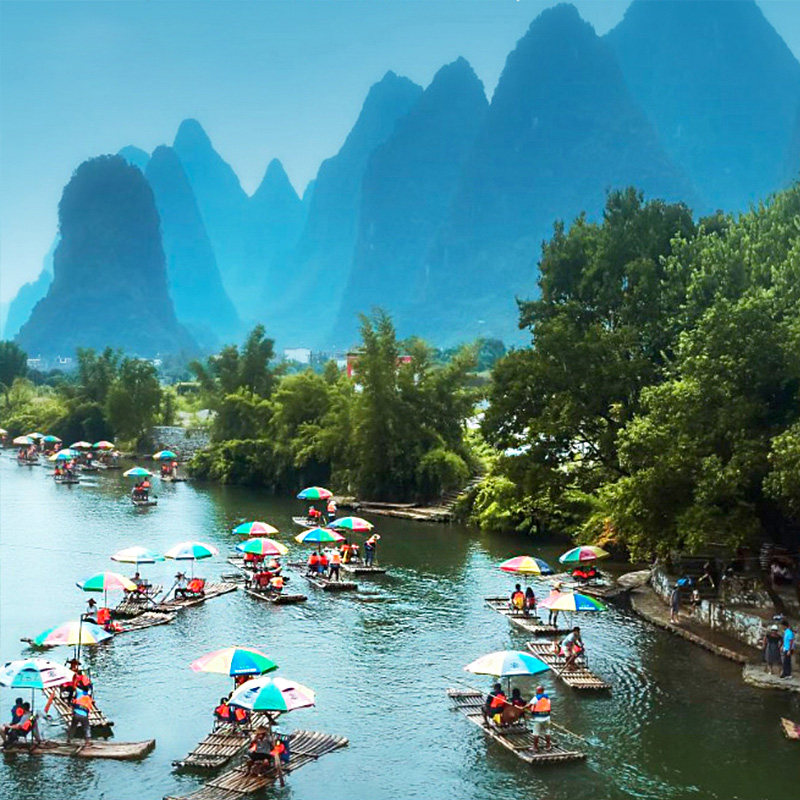 2-8人真纯玩广西桂林旅行阳朔3天2晚深度跟团旅游4星船千里江山图
