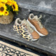 Mushroom purchase agent, leopard print splicing brown environmentally friendly thick-sole sports and leisure 35-digit, dust bag packaging