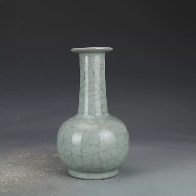 宋瓷收藏宋官窑粉青釉盘口瓶仿古瓷器古董古玩