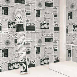Retro Newspaper Self-Adhesive Wallpaper Boys' Bedroom Dormitory Wallpaper Wall Table Cabinet Sticker Dormitory Waterproof and Moisture-Proof Wall Sticker