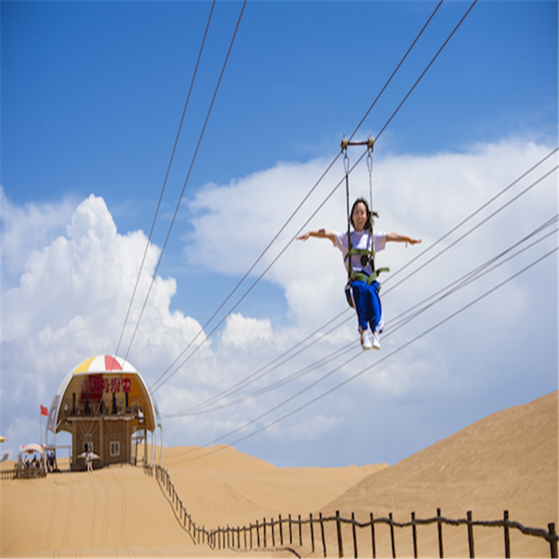 1家1团 库布齐沙漠一日游 纯玩 14公里疯狂越野 骑骆驼 滑索 滑沙