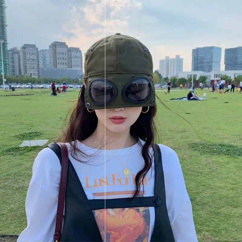 新學生遮陽帽韓版帽子眼鏡個性男士太陽眼鏡ins鴨舌帽飛行員女潮
